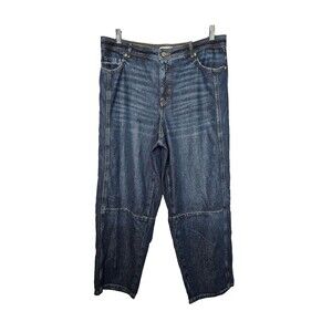 LOFT Barrel Jeans Women's 32/14 Curvy High Rise Cotton Lyocell Blue NWT